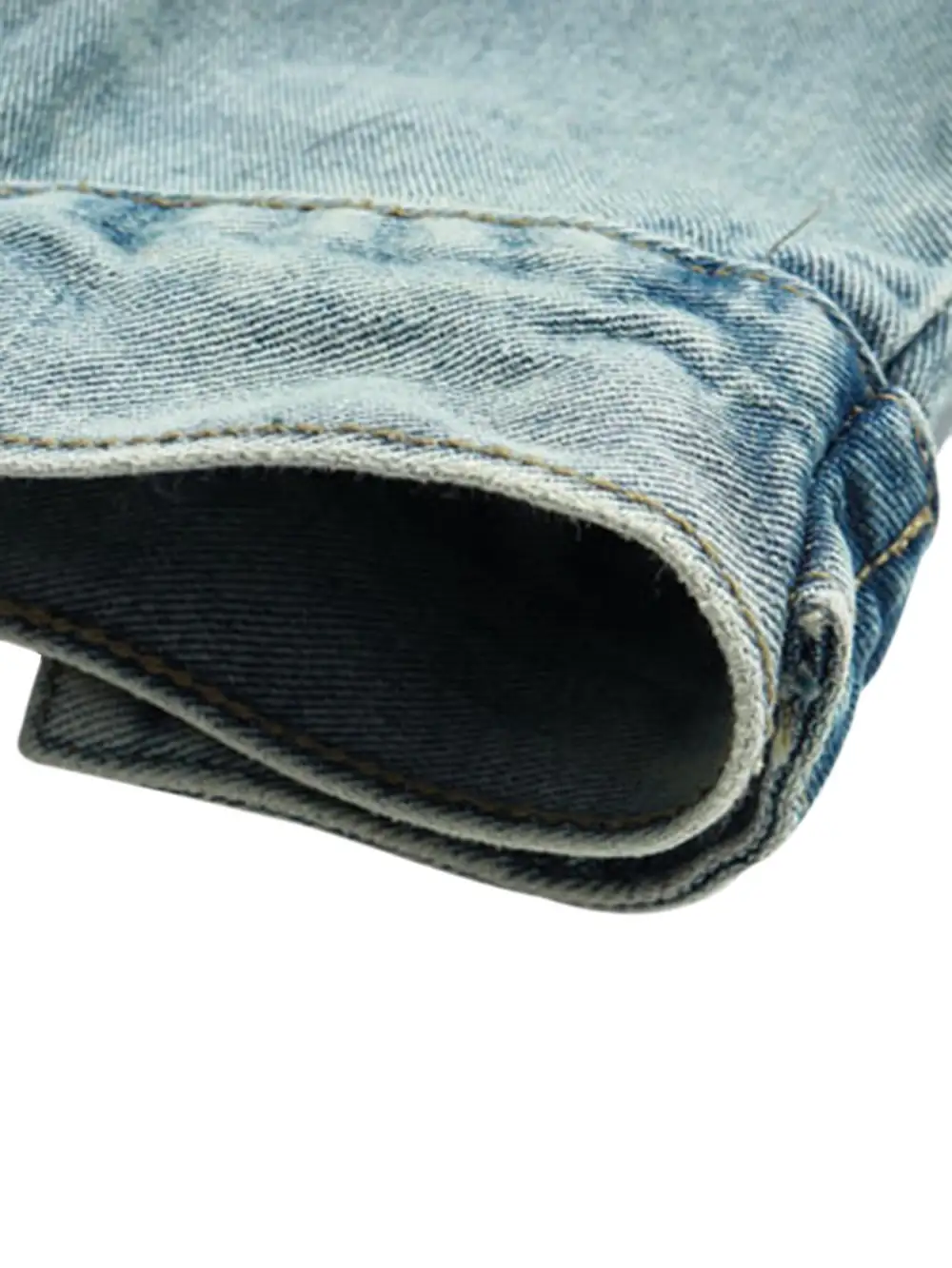 High Street Washed And Worn Denim Hoodie - 1464