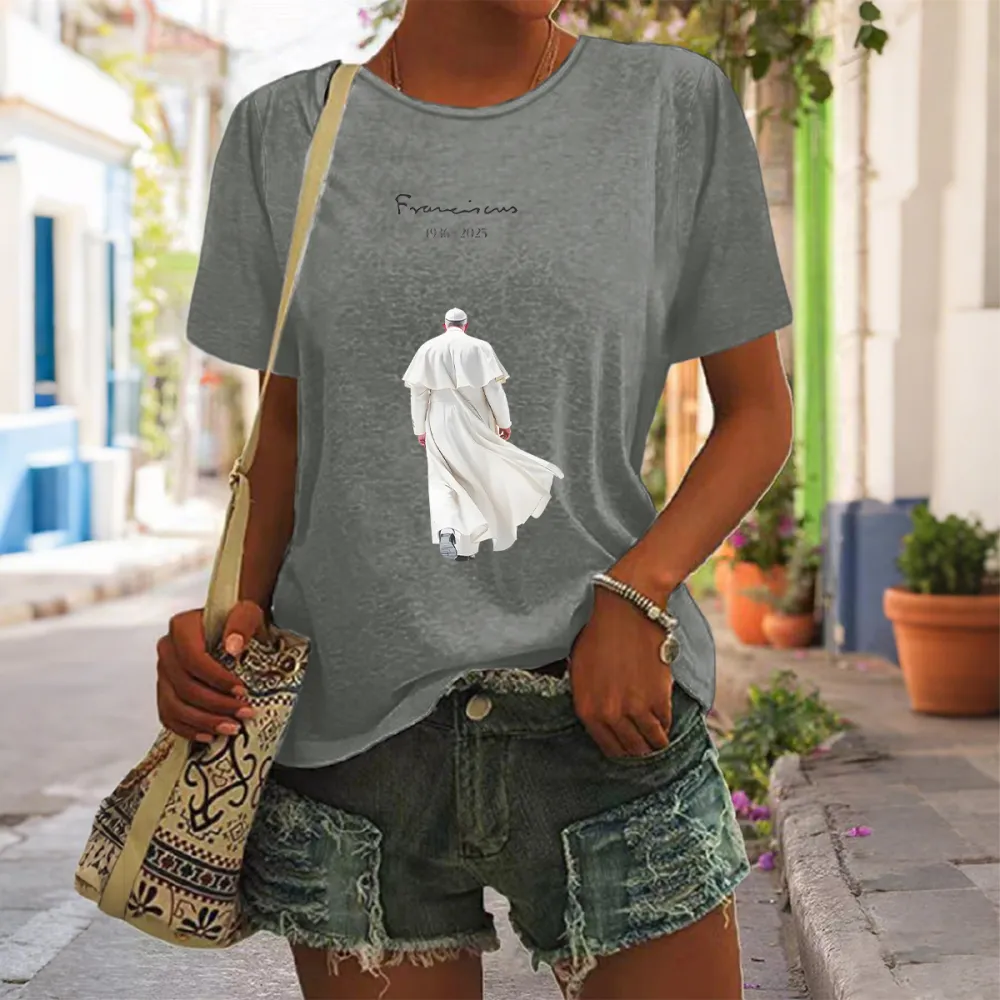 Women's Rip 1936-2025 Print Short Sleeve Round Neck Cotton T-Shirt