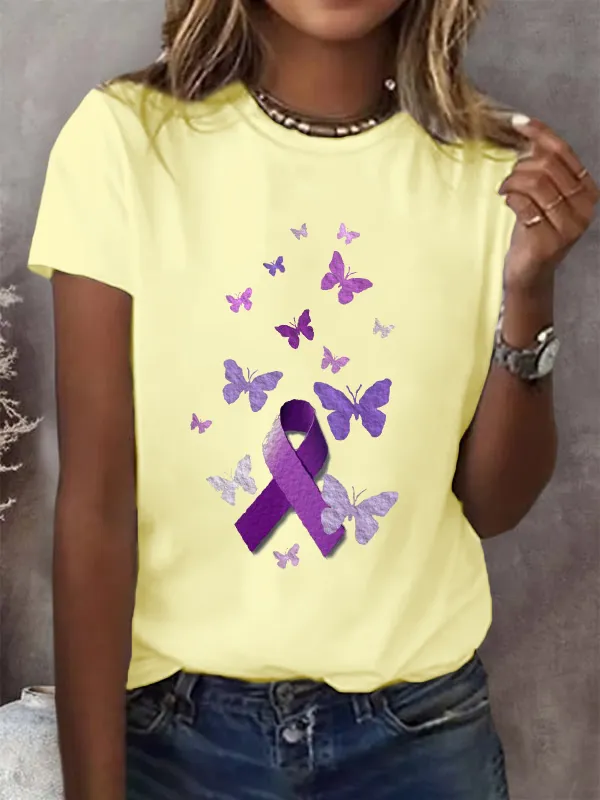 Purple Awareness Ribbon T-Shirt