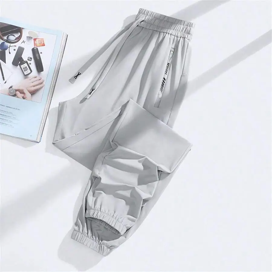 Women's Ice Silk Drawstring Pants – Lightweight, Breathable, Casual Summer Wear for Outdoor & Hiking