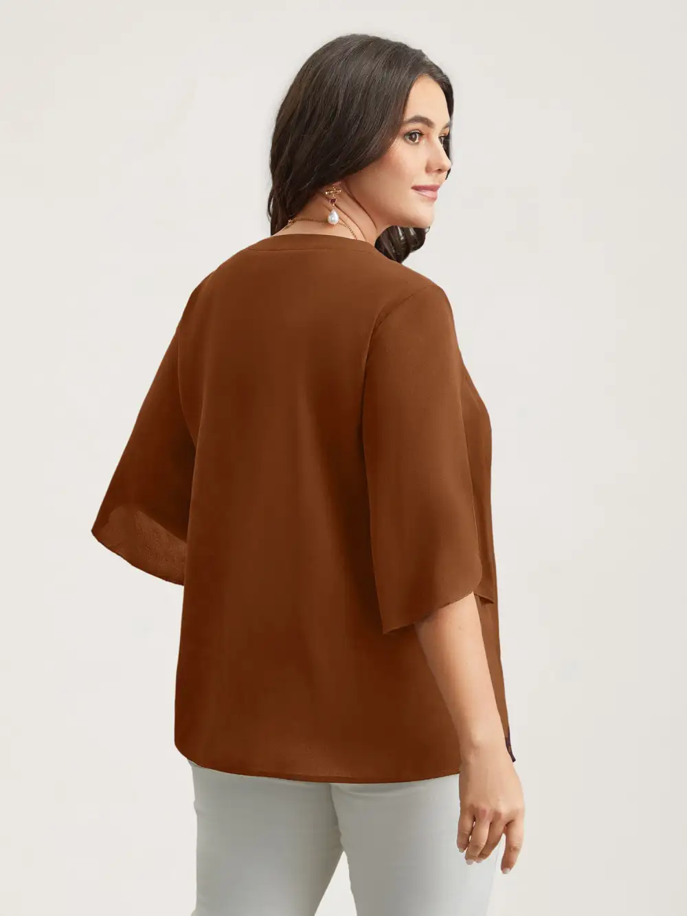 Petal Sleeve Toothpick Pleats Shirt