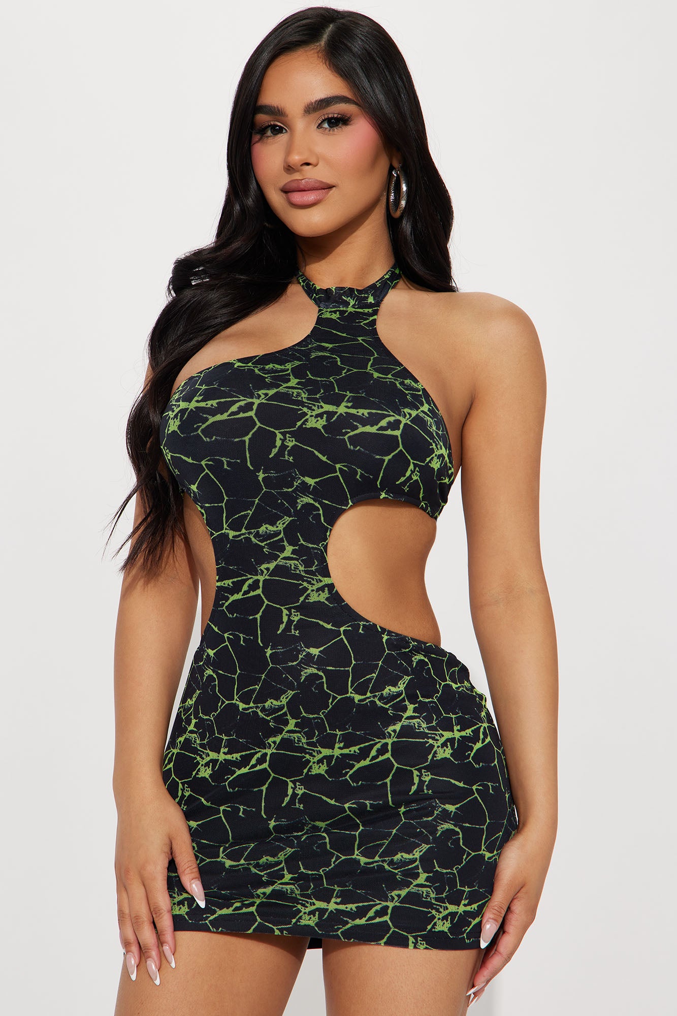 Electra Mesh Mini Dress - Black/combo