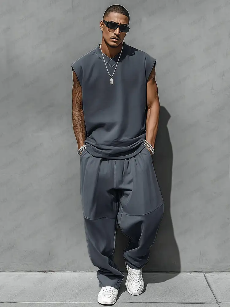 Relaxed Style Tank Top Balloon Pants Set