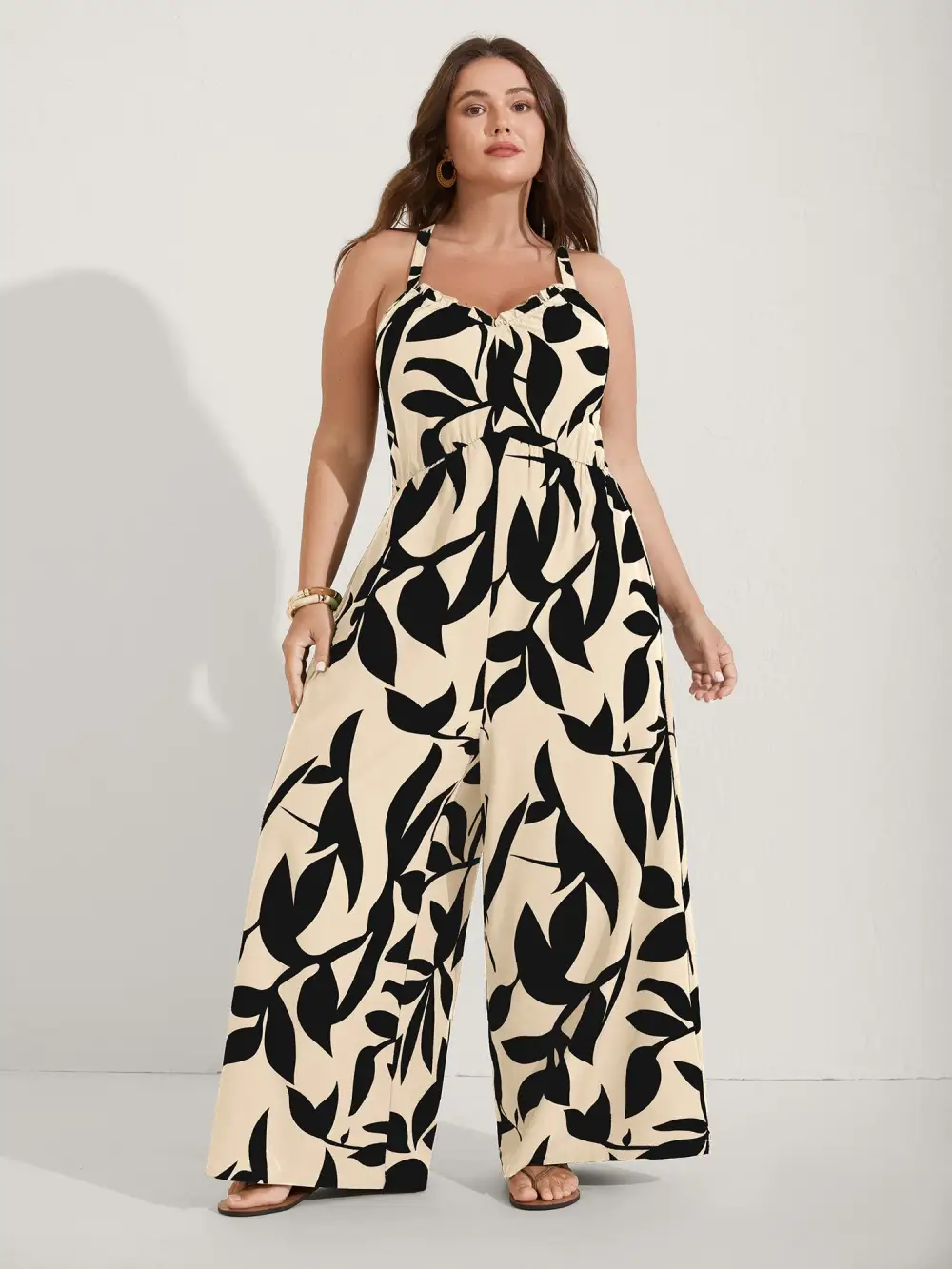Silhouette Floral Print Sweetheart Jumpsuit