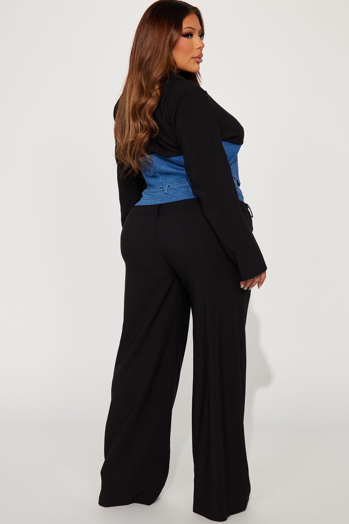 Staying Chic Blazer Pant Set - Black