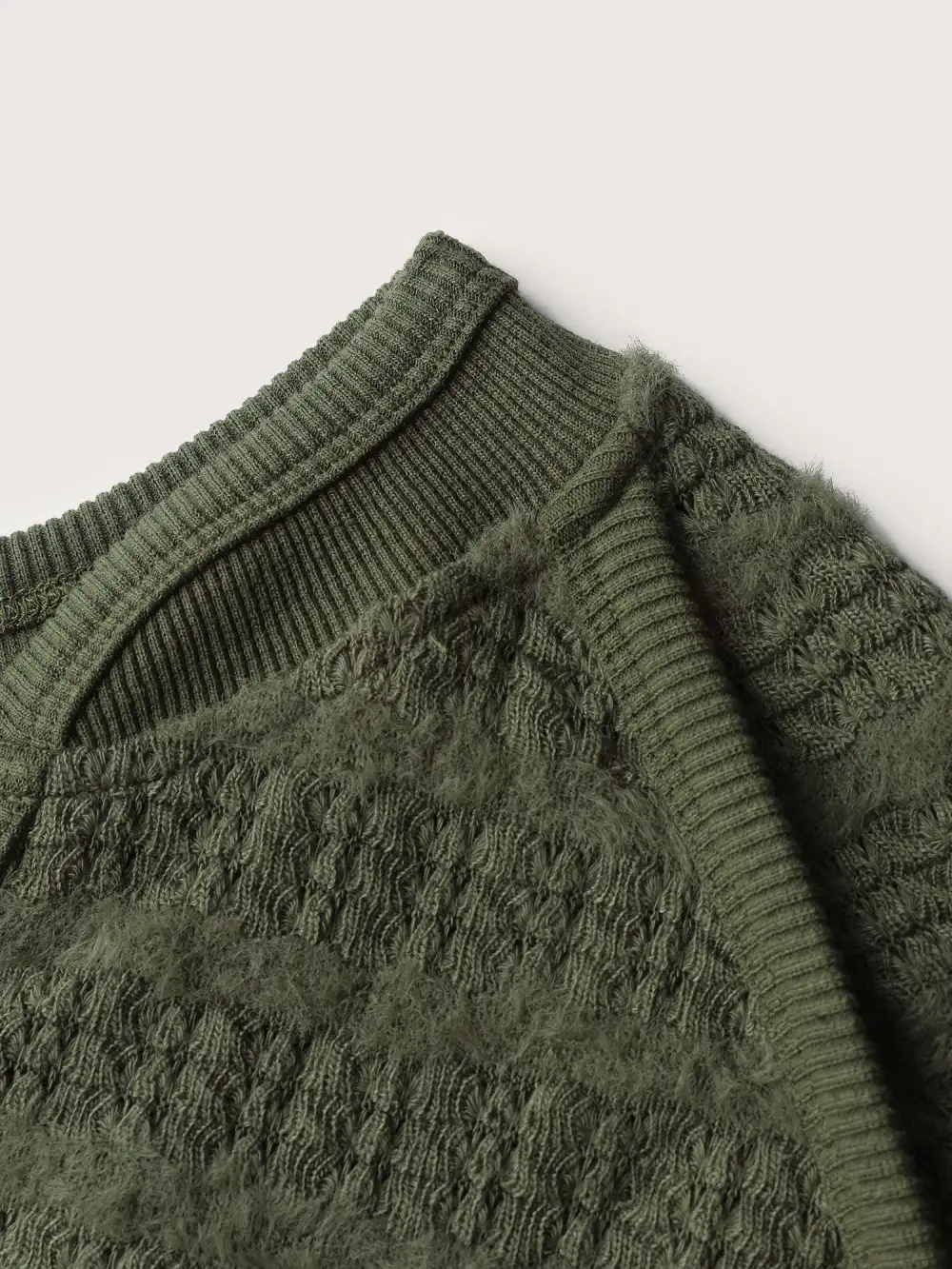 Textured V-Neck Dolman Sleeve Sweatshirt