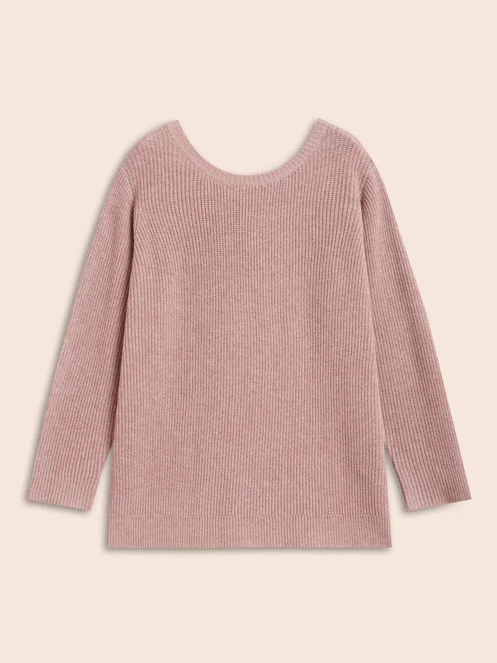 Round Neck Texture Back Bowknot Pullover