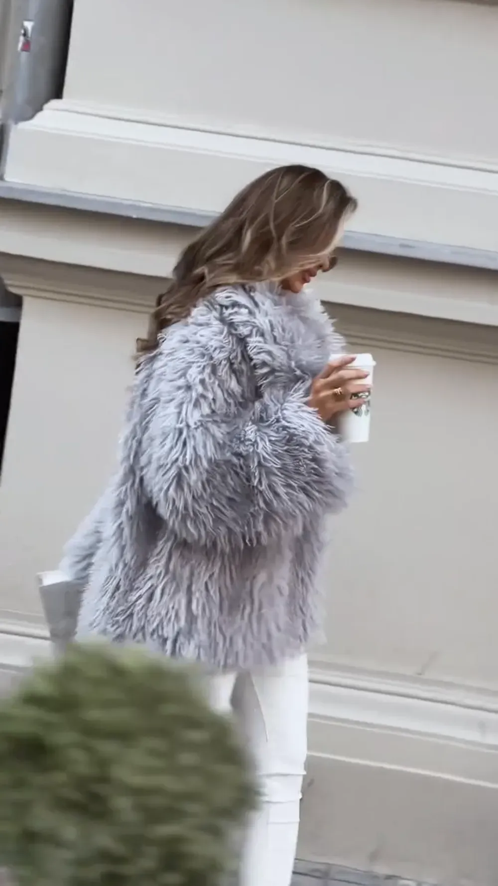 Silver Storm Faux Fur Coat