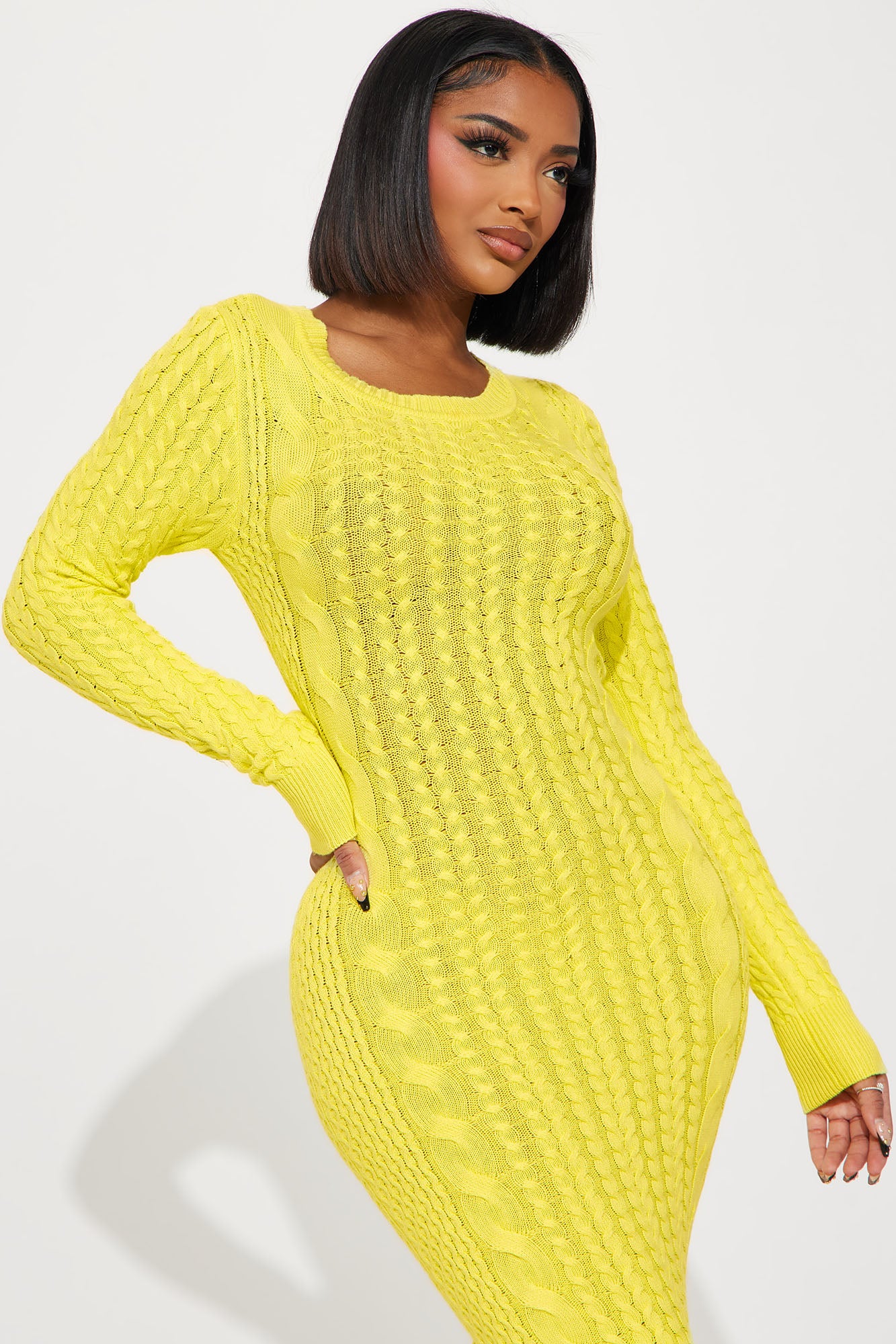 Natalia Sweater Maxi Dress - Yellow