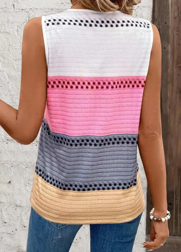 Multi Color V Neck Tank Top