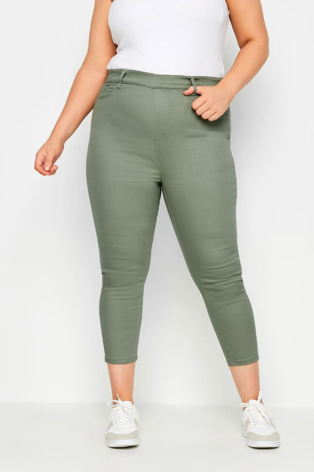 YOURS Curve Rose Pink Cropped Stretch GRACE Jeggings
