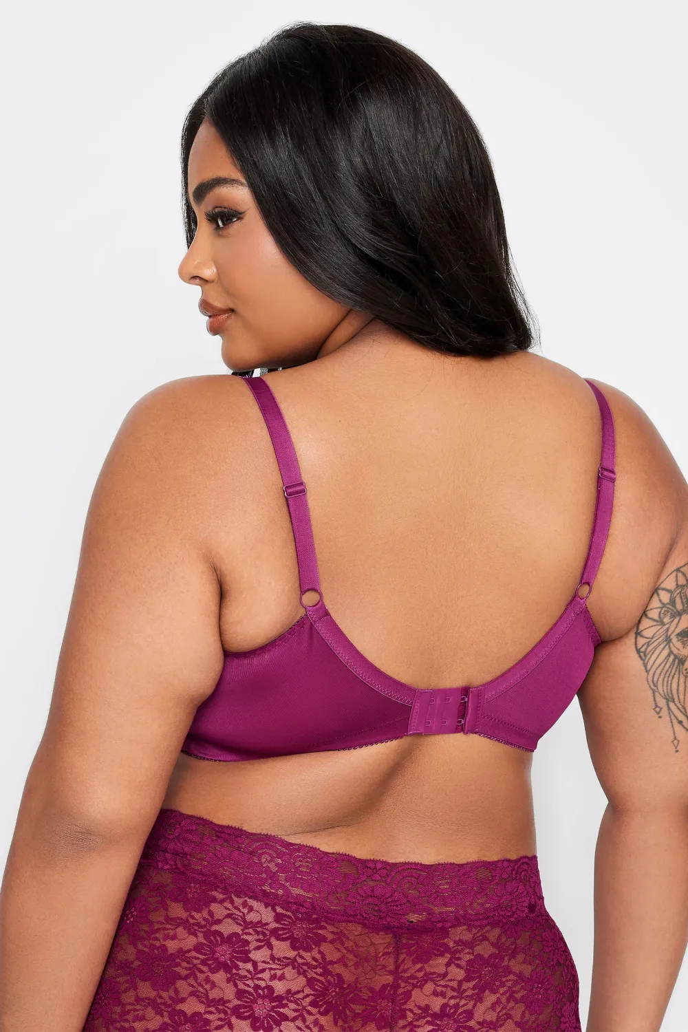 YOURS Curve Green Hi Shine Lace Non-Padded Non-Wired Full Cup Bra