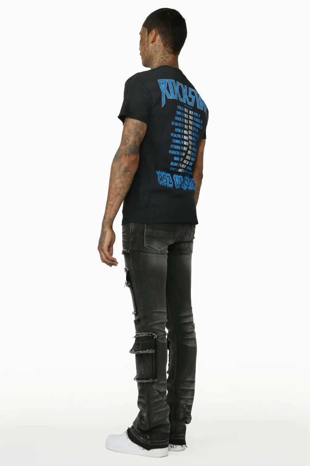 Tyrell Grey Stacked Flare Cargo Jean