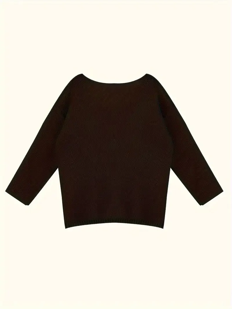 Cozy V-Neck Pointelle Knitted Sweater - Soft, Long Sleeve, Casual, Fall & Winter Essential - Women's Comfortable Clothing for Chilly DaysCozy V-Neck Pointelle Knitted Sweater - Soft, Long Sleeve, Casual, Fall & Winter Essential - Women's Comfortable Cloth