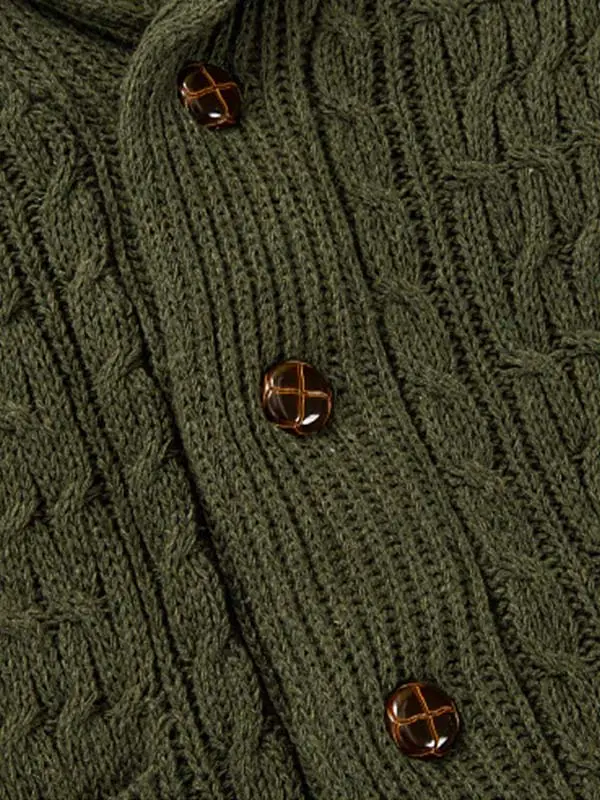 Men's burlap single-breasted knitted cardigan sweater