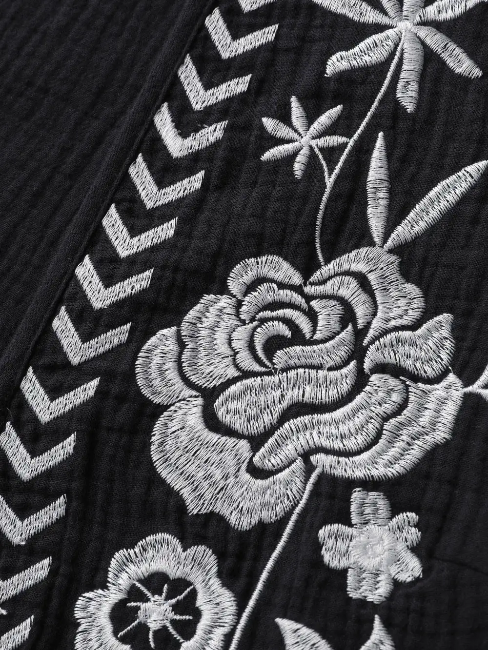 Pure Cotton Textured Embroidered Tie Vest