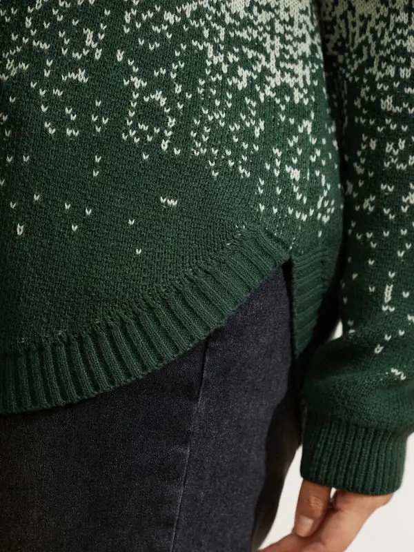 Gradient Color Sprinkle Curvy Hem Pullover