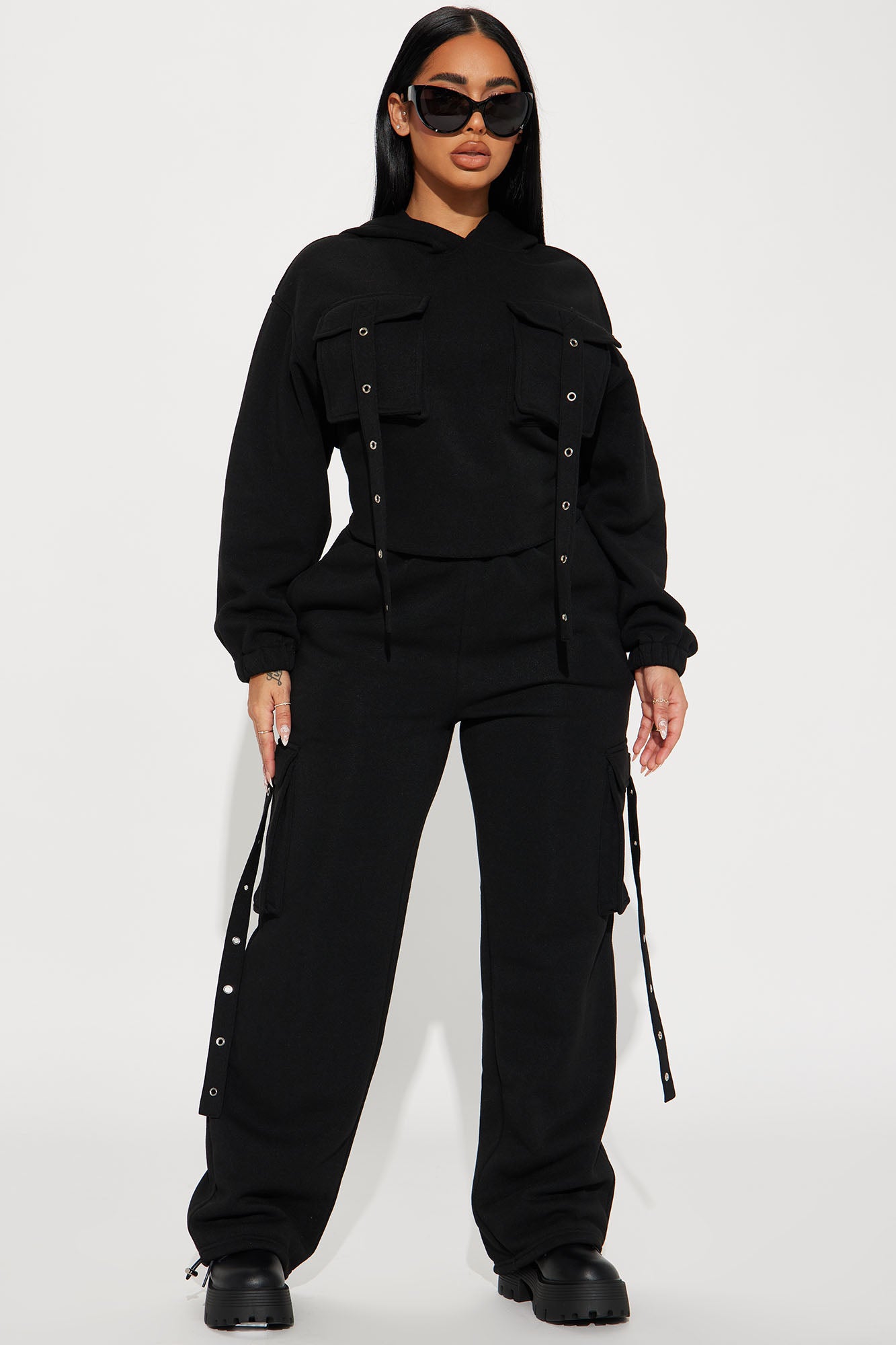 Lizzy Fleece Cargo Set - Black