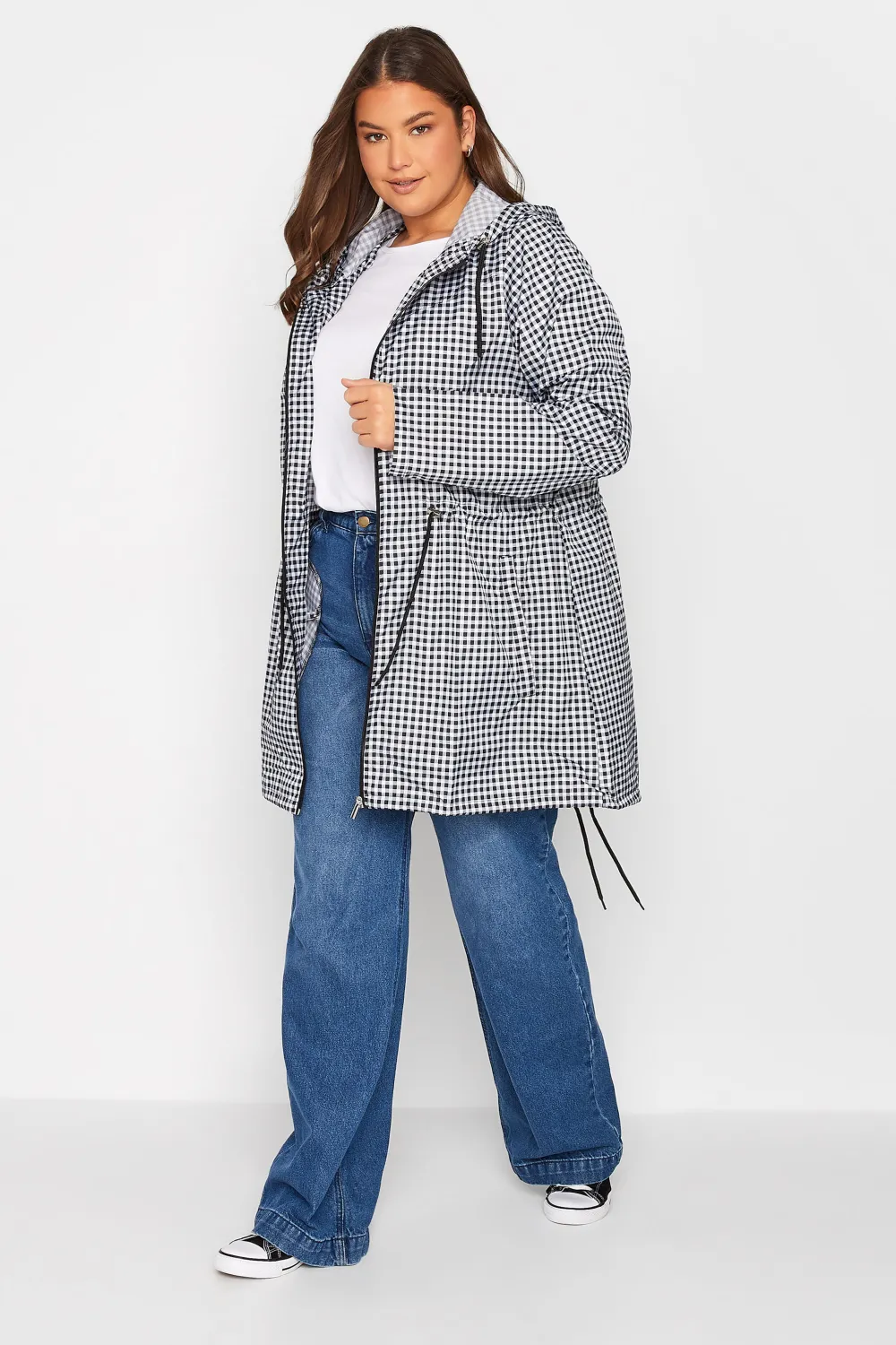 LTS Tall Black Dalmatian Print Pocket Parka