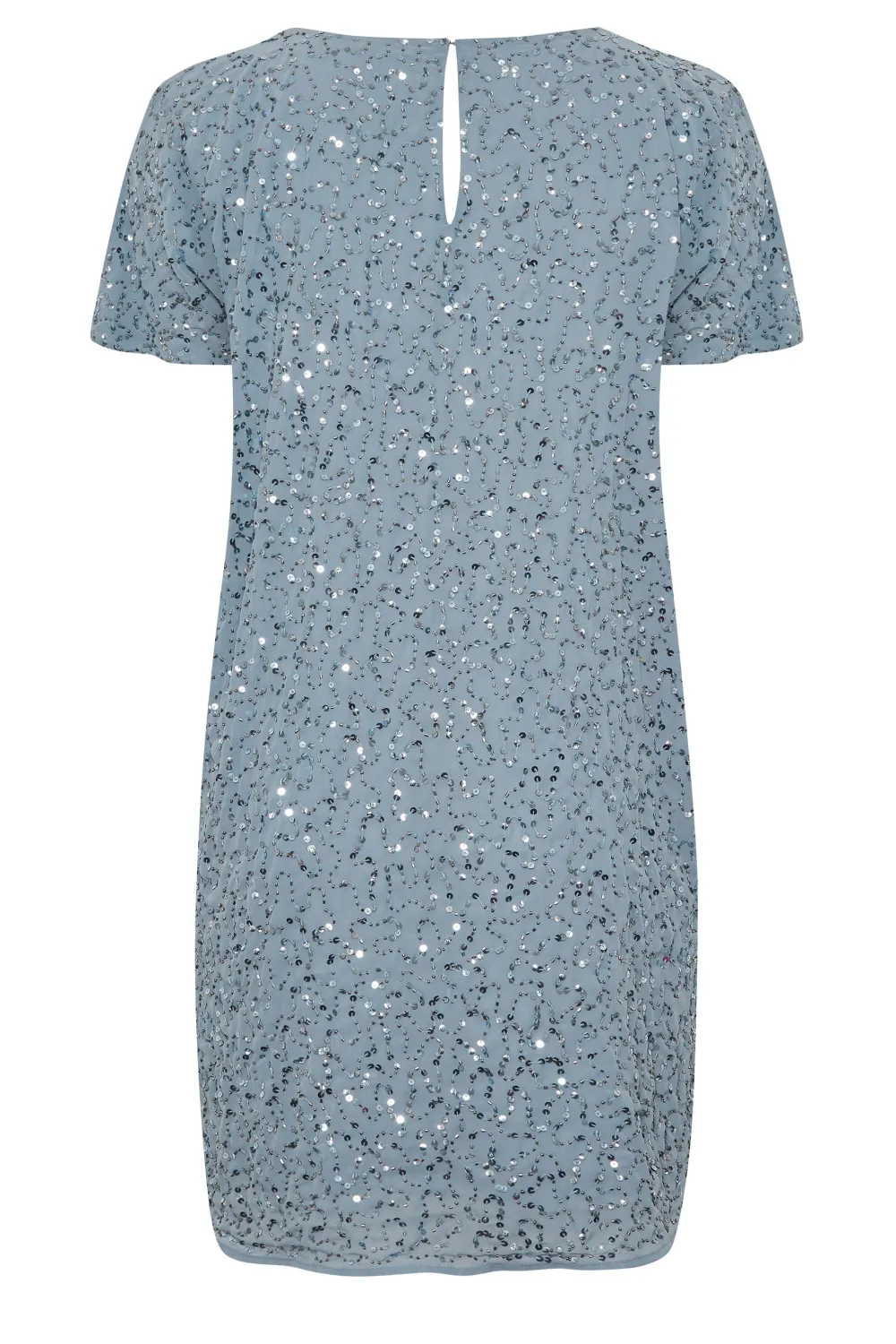 LUXE Curve Teal Green Sequin Hand Embellished Cape Dress