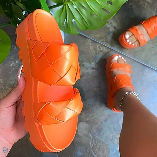 Women's Sandals Summer Flat Shoes 2021 Female Casual Wedge Slides Sandal Woman Platform Shoes Ladies Outdoor Beach Footwear