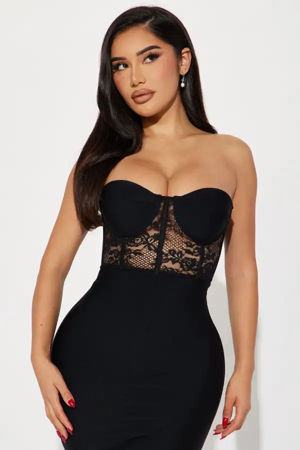 Janie Bandage Gown - Black/Black