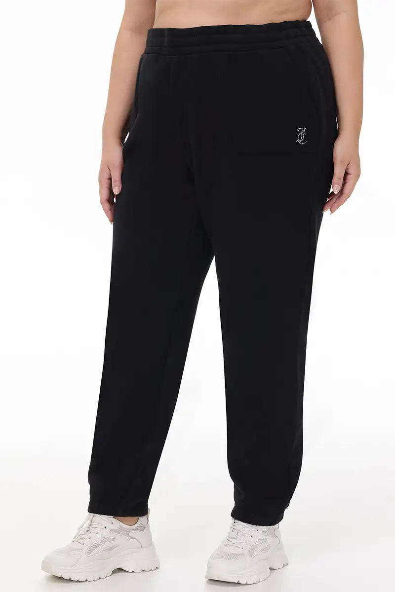 Plus-Size Small Bling Fleece Sweatpants