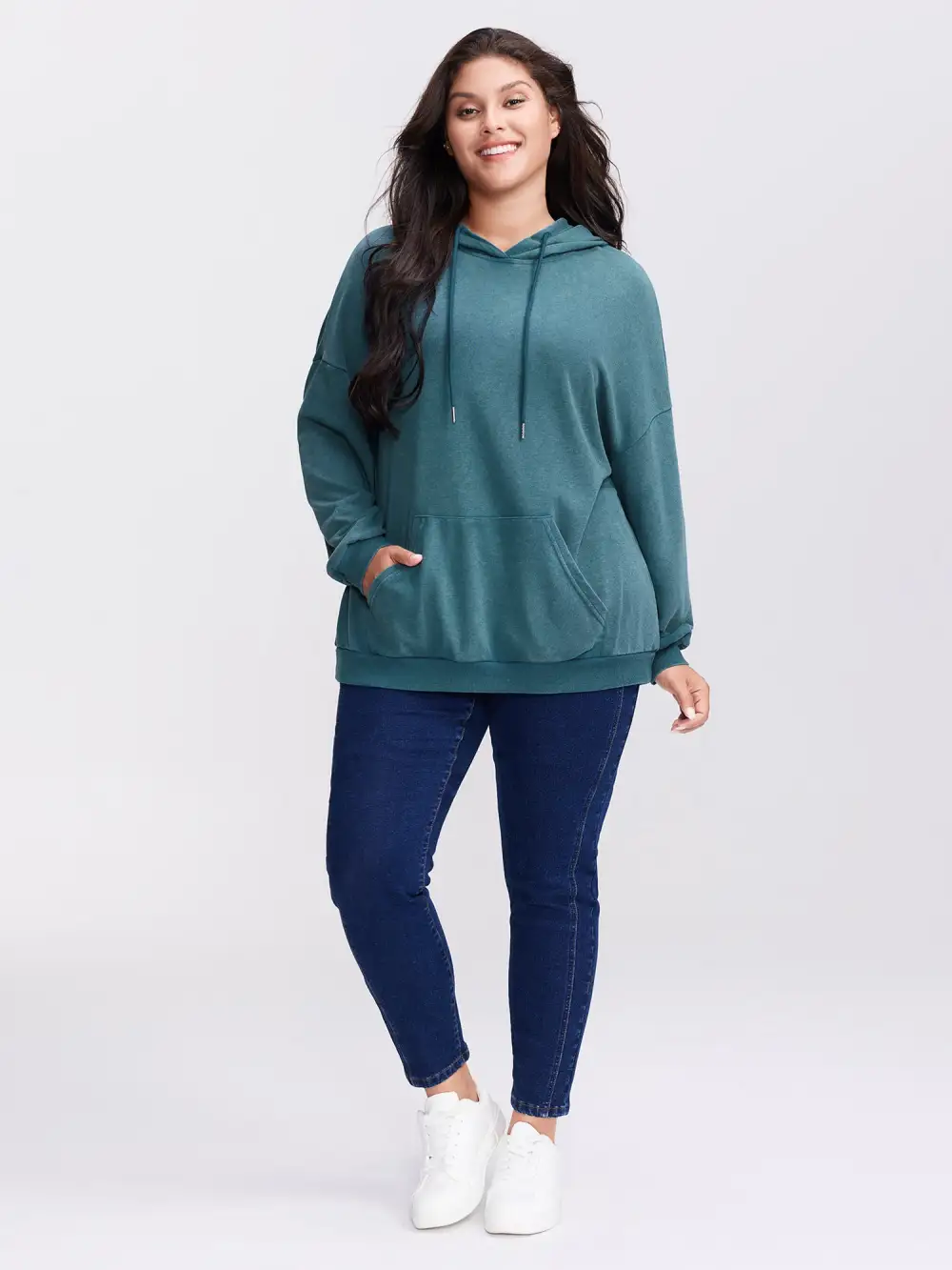 Vintage Pockets Solid Hoodie