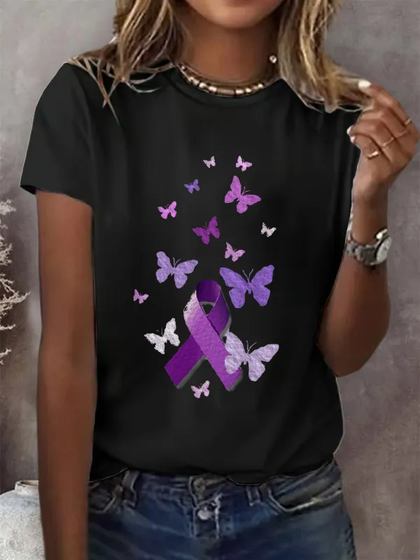 Purple Awareness Ribbon T-Shirt