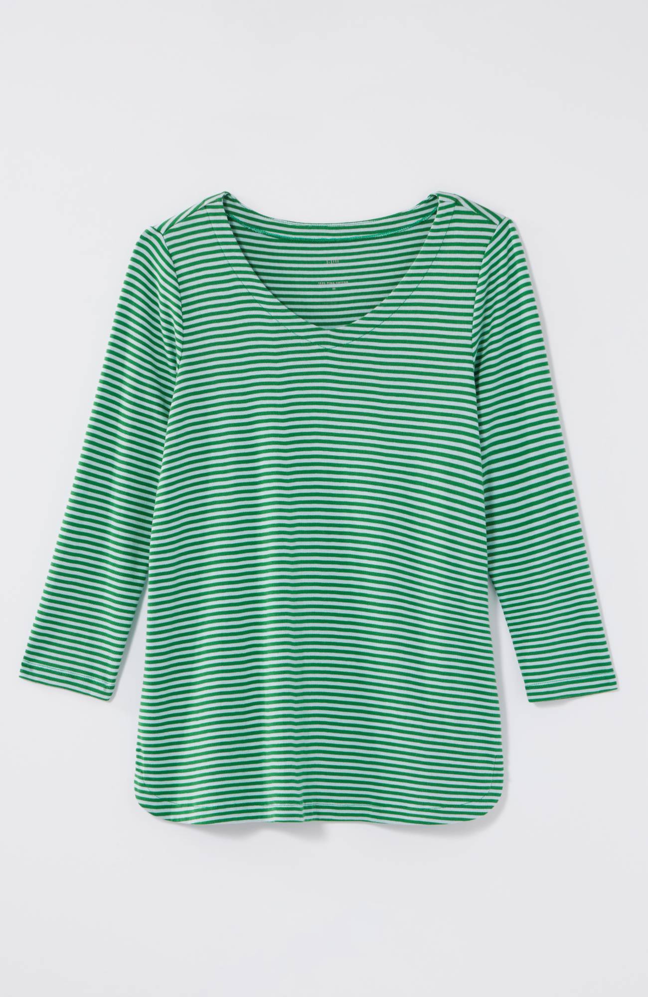 pima 3/4-sleeve v-neck tee