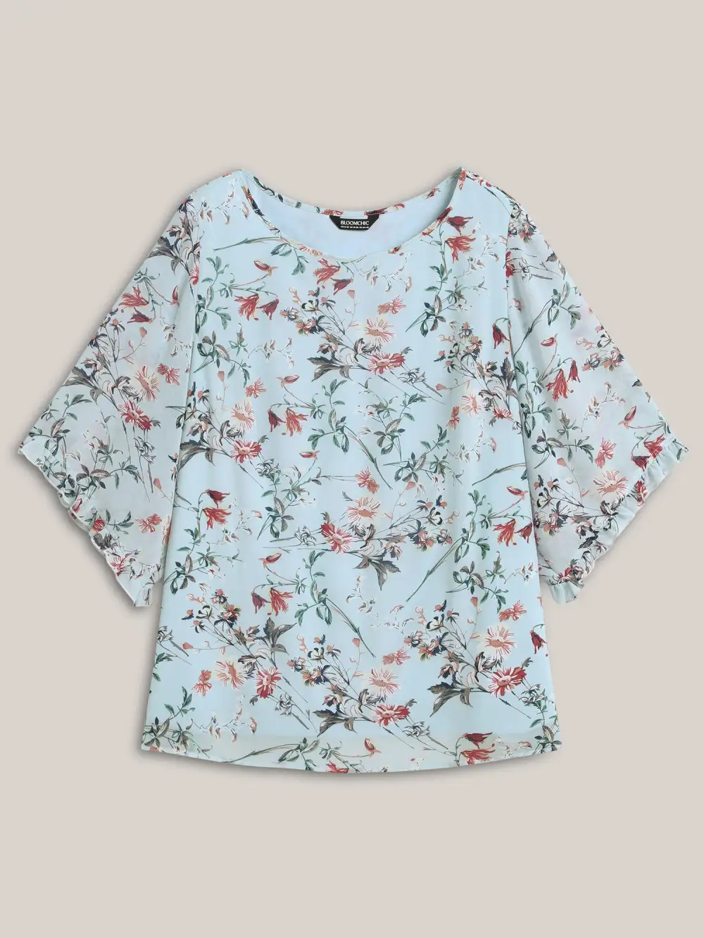 Chiffon Floral Print Flowy Blouse
