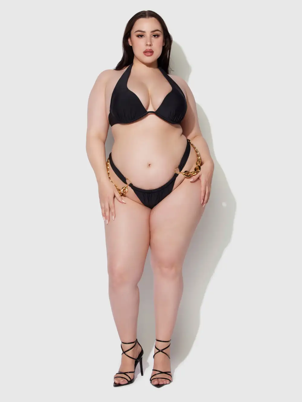 Frederick's Of Hollywood Rising Star Chain Side Thong Swim Bottom