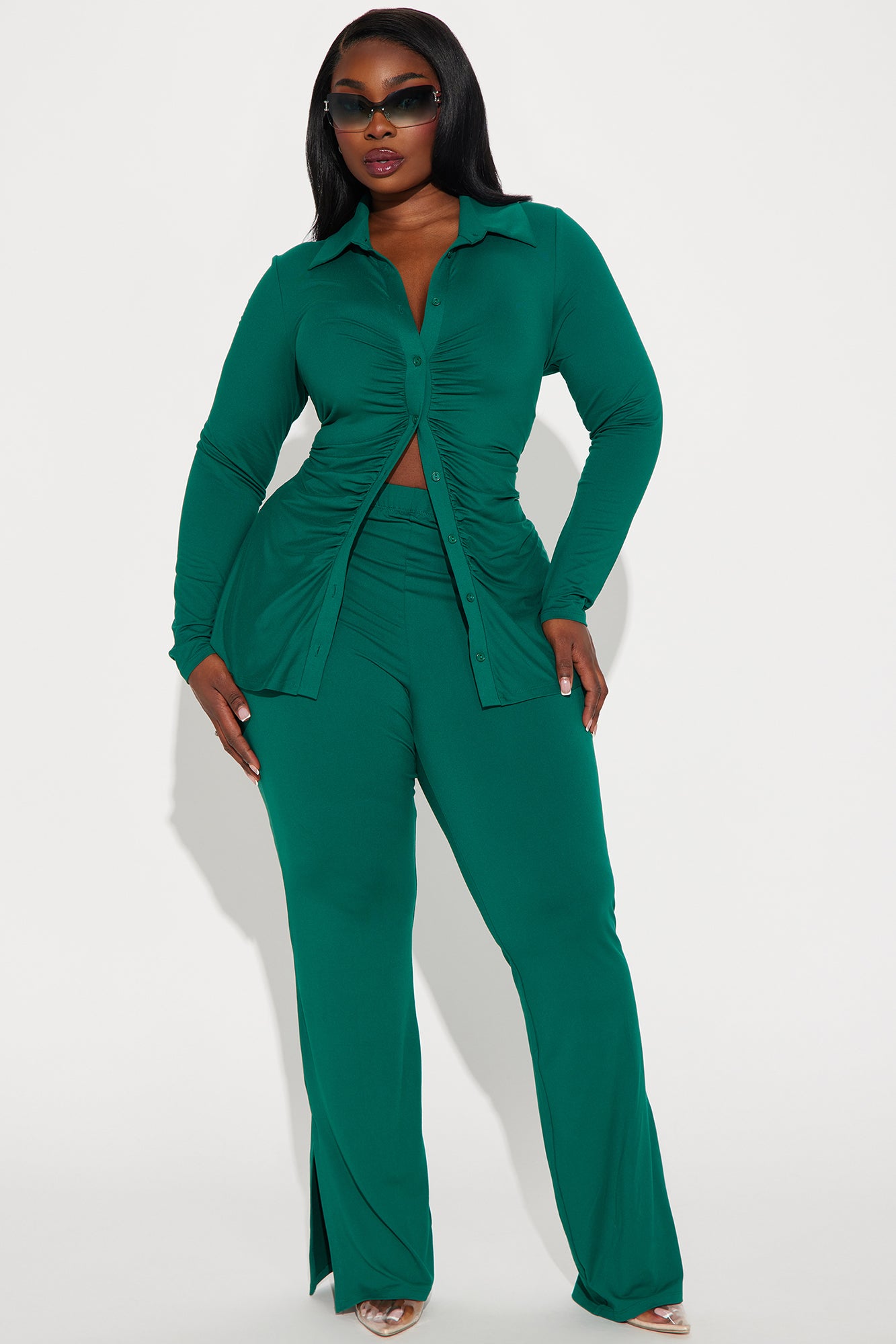 Just You And I Pant Set - Hunter