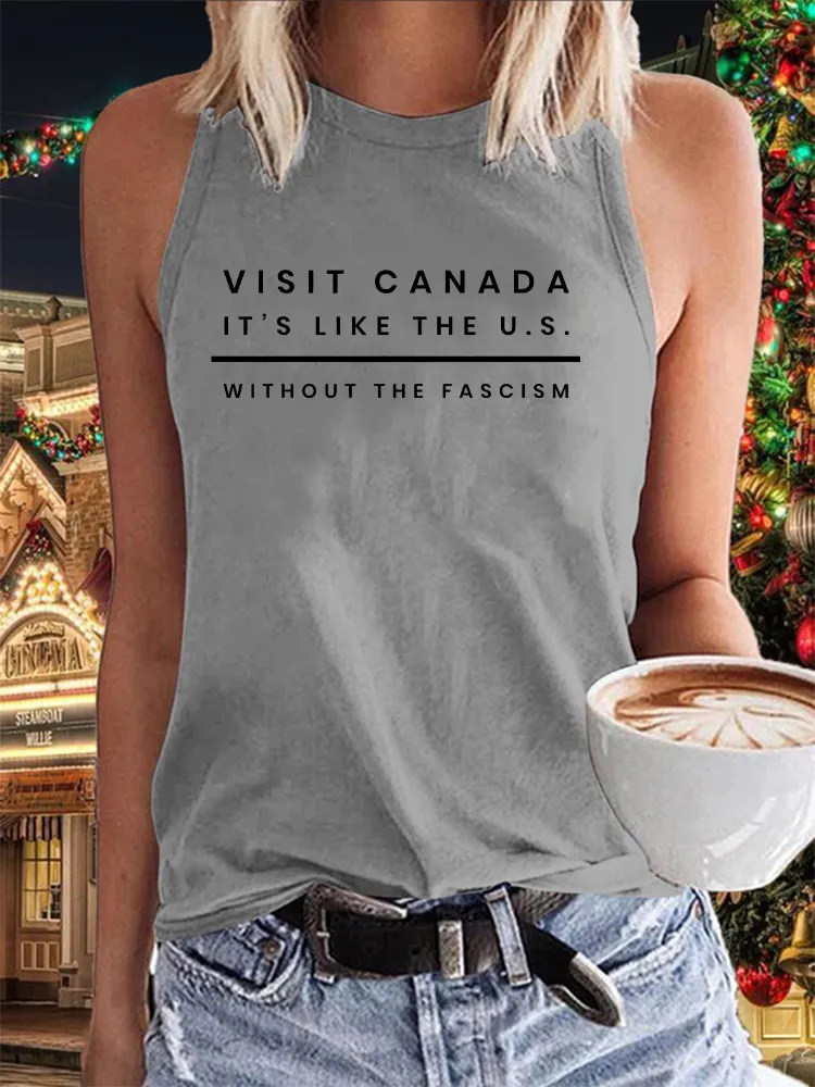Women's Visit Canada It'S Like The U.S. Without The Fascism Crew Neck Vest