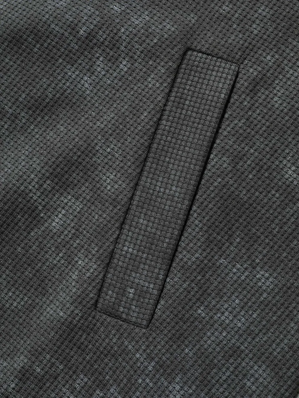 Waffle Texture Solid Zipper Hoodie