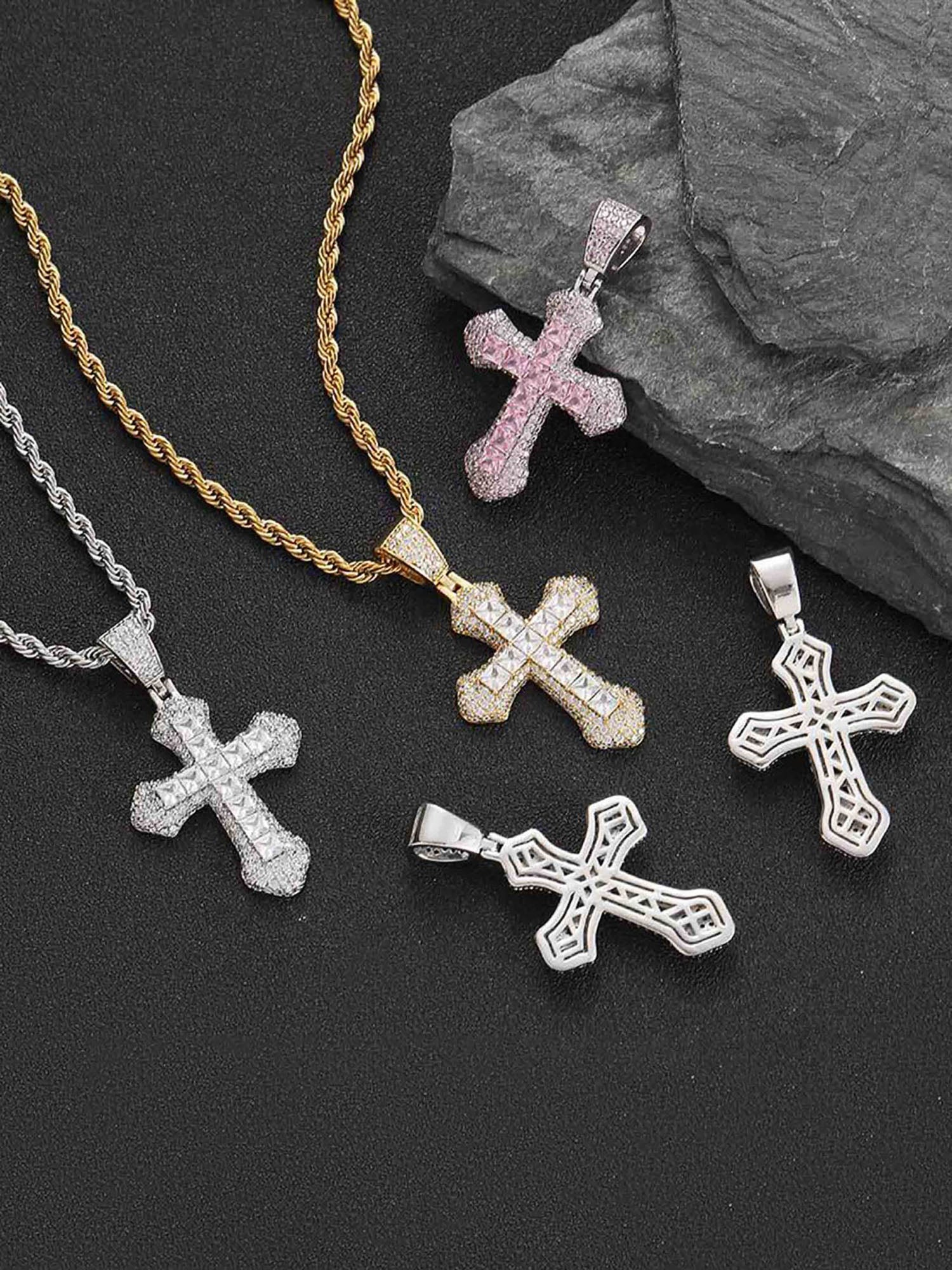 Corss Full Diamond Necklace-1514