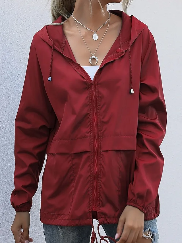 Women's Coat Athleisure Daily Wear Spring Fall Regular Coat Regular Fit Stylish Casual Jacket Long Sleeve