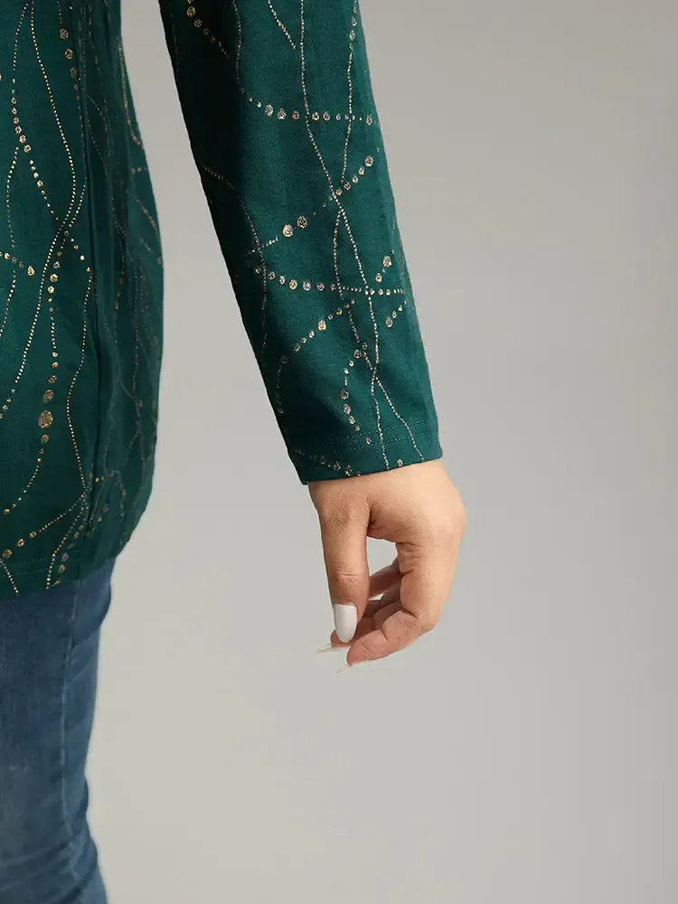 Polka Dot Contrast Round Neck T-Shirt