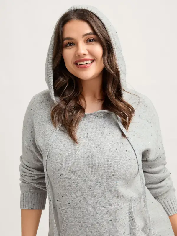 Heather Pocket Curvy Hem Pullover