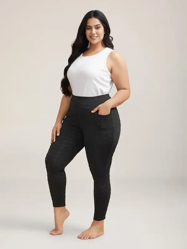 Textured Wide waist Super Stretch Leggings