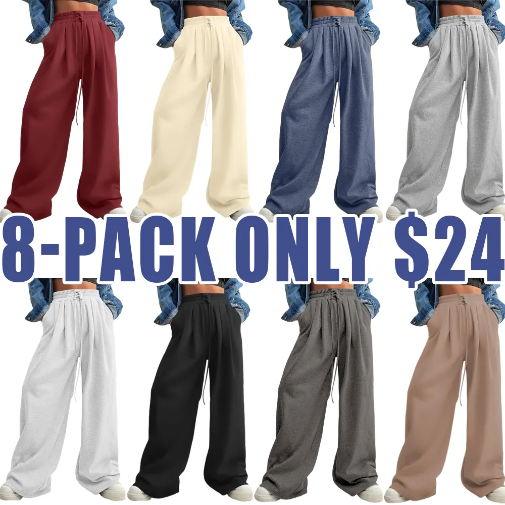 Women’s Wide Leg Drawstring Sweatpants with Pockets