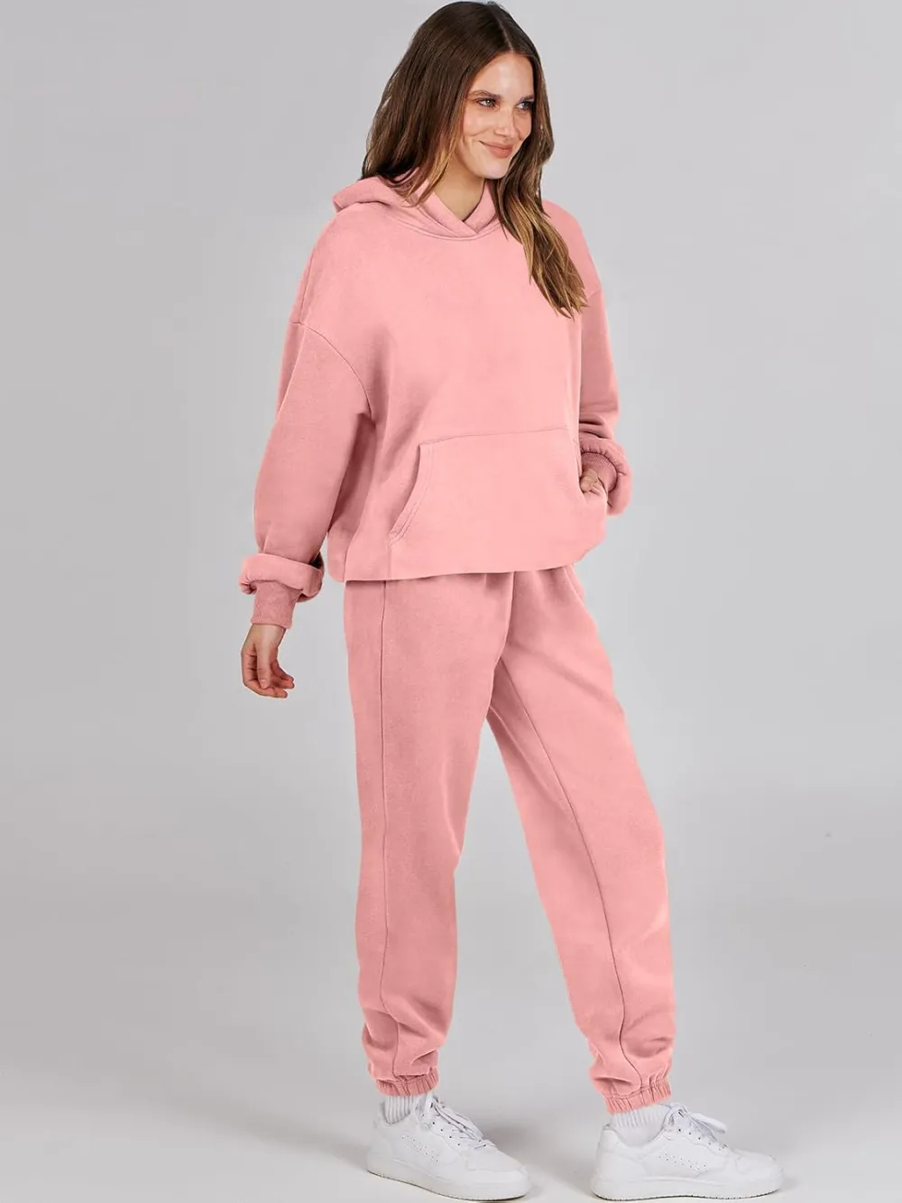 (Clearance Sale $1.99⚡) 2024 Women's Fall Oversized Casual Hoodie Two Piece Sweatshirt Jogging Pants Sweatshirt Set