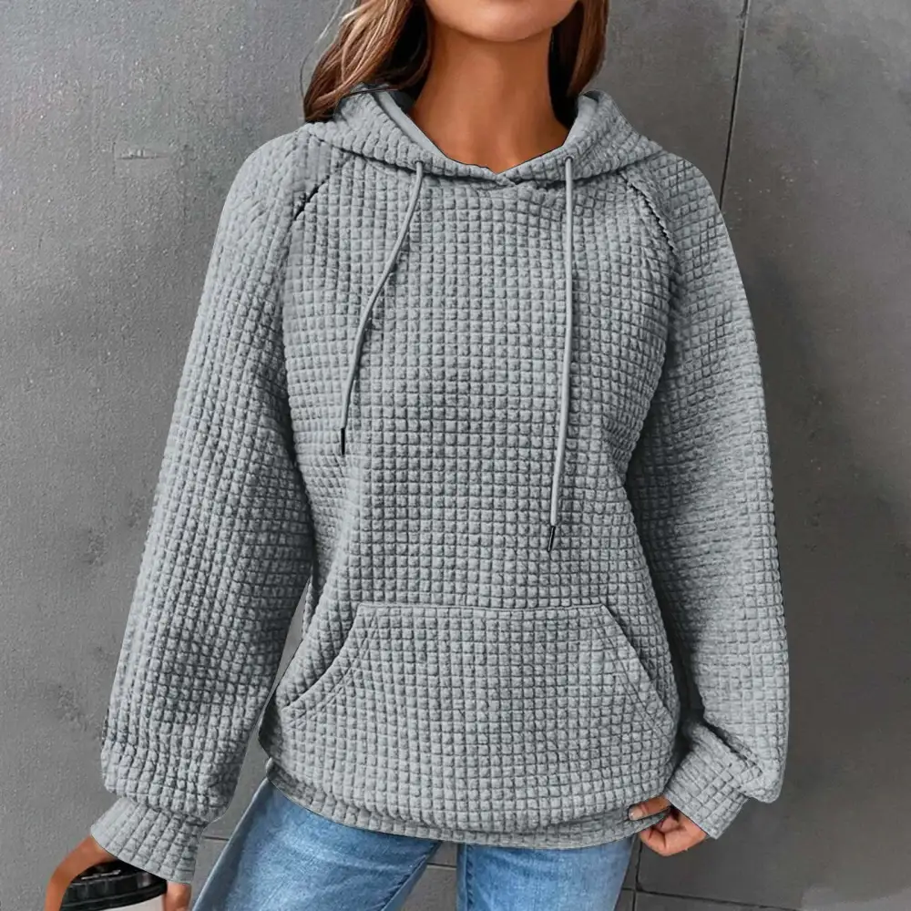 Sweaters for Womens Clearance,Women's Solid Raglan Sweater Hooded Sweater Long Sleeve Top Sweater Deals for Winter 2024 on Sale