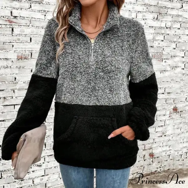 Sweatshirt with Casual Colour Blocking