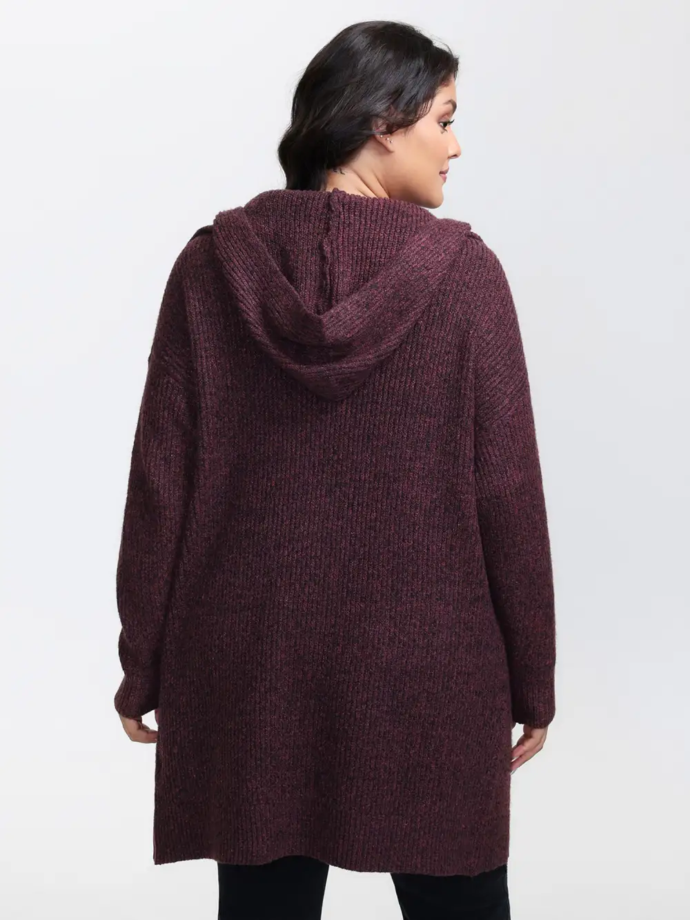 Heather Hooded Pockets Knit Cardigan