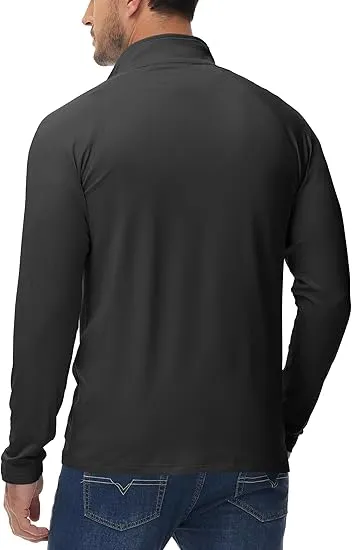 Men’s Zipper Mock Neck Sweatshirt – Casual Thermal Top