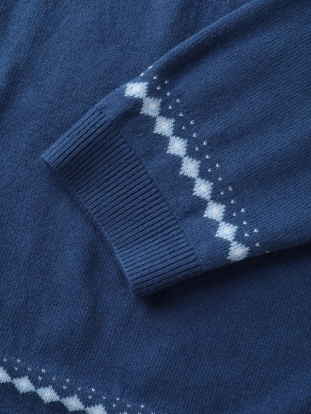 Fair Isle Jacquard Color Contrast Knit Cardigan