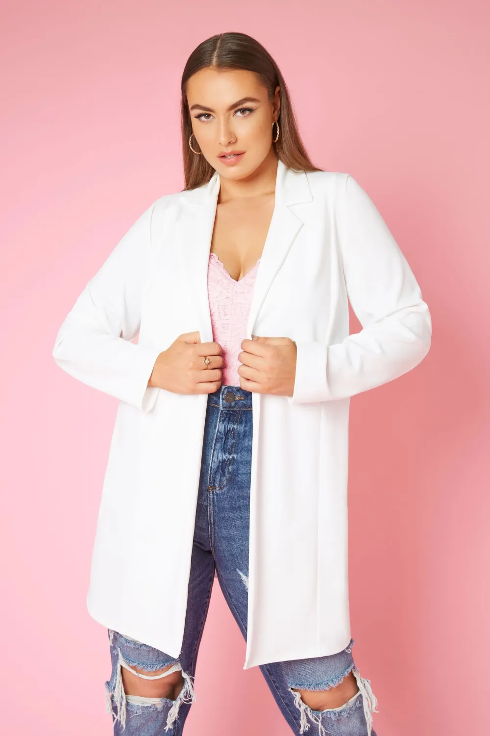 YOURS Curve Hot Pink Longline Blazer
