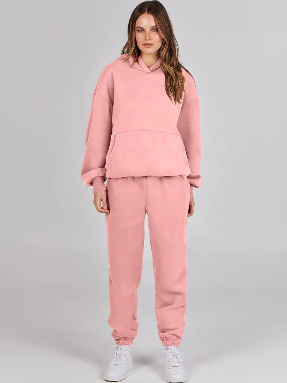 (Clearance Sale $1.99⚡) 2024 Women's Fall Oversized Casual Hoodie Two Piece Sweatshirt Jogging Pants Sweatshirt Set