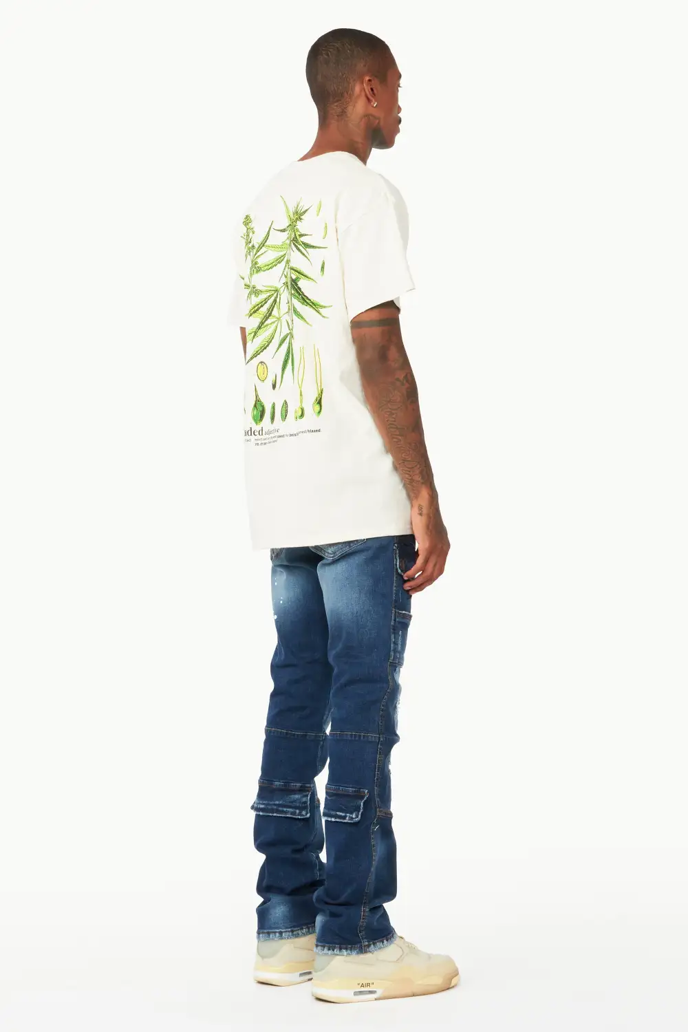 Gannon Dark Blue Stacked Flare Jean